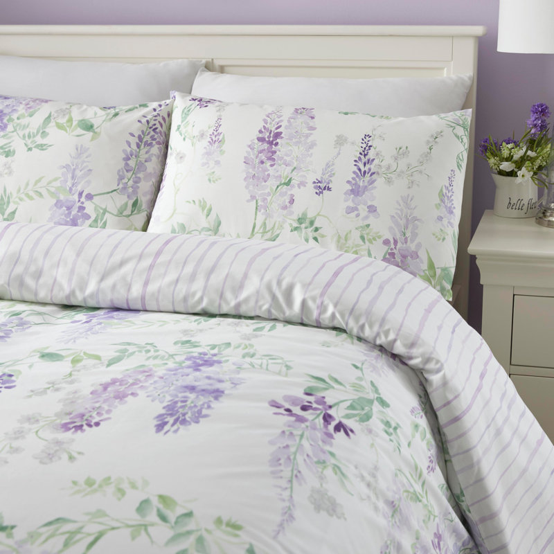 Rosalind Wheeler Charee Polyester Floral Duvet Cover Set with